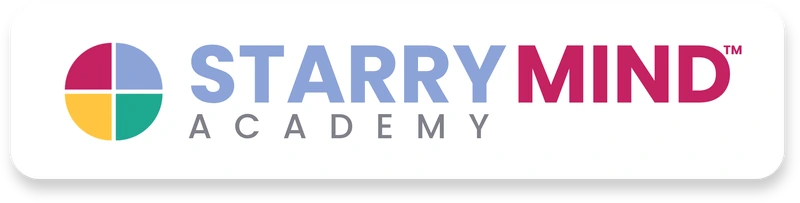 Logo di Starry Mind Academy: cerchio a quattro quadranti colorati con la scritta Starry Mind Academy